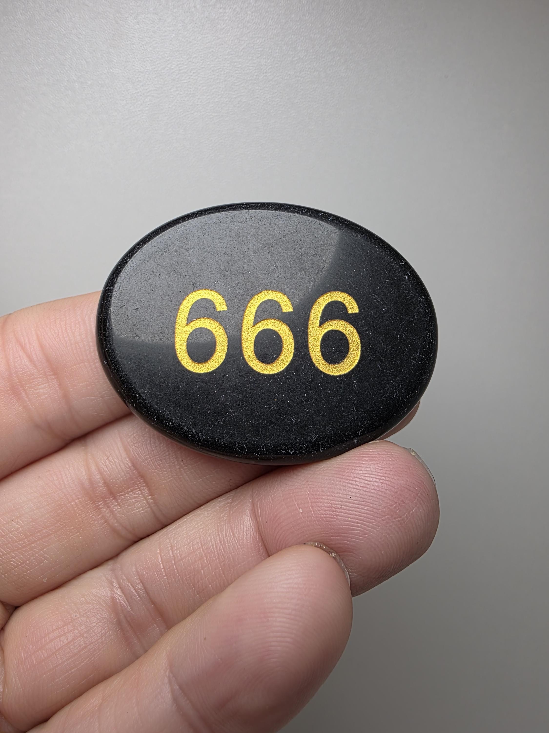 Obsidian Angel Number 666 (roughly 1-3/4