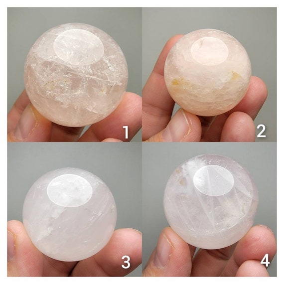 Light Rose Quartz Sphere With Stand (you Pick) (36 to 43 Mm