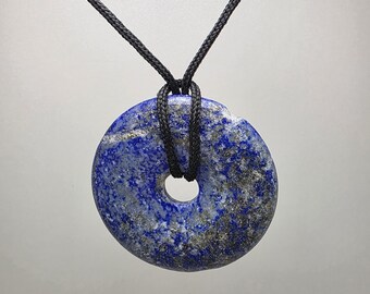 DISCOUNTED Lapis Lazuli Pi Stone on Adjustable Paracord (2" Stone)
