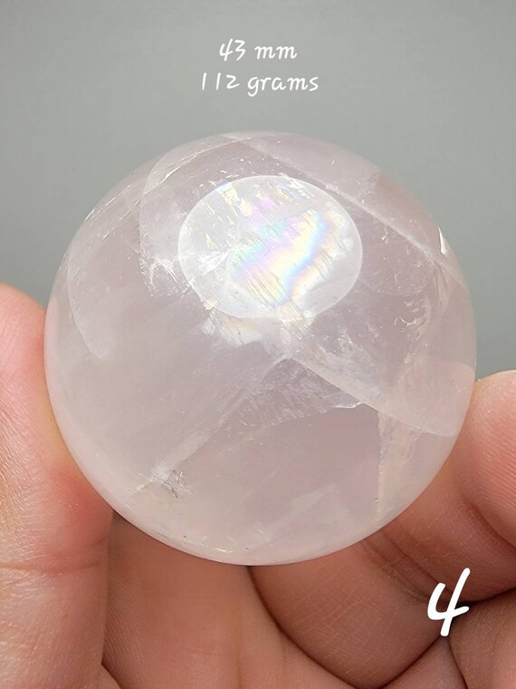 Light Rose Quartz Sphere With Stand (you Pick) (36 to 43 Mm