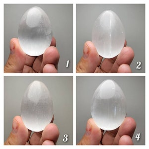 Satin Spar Selenite Egg with Stand (You pick)