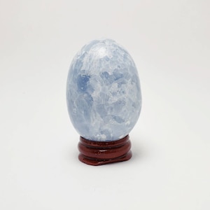 Blue Calcite Egg with Stand (128 grams)