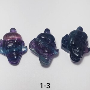 Rainbow Fluorite Flaming Skull (You pick)