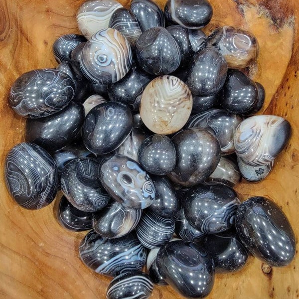 Black Agate Tumble (Treated)