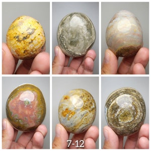 Puede incluir: Seis piedras de &aacute;gata redondas, lisas y pulidas. Las piedras son de varios tonos de marr&oacute;n, amarillo, blanco, rosa y gris. Las piedras tienen un di&aacute;metro de aproximadamente 5 cm. 7-12