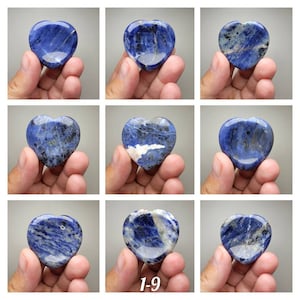 Sodalite Heart Worry Stone (Roughly 1-9/16&quot;) (You pick)