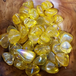 Yellow Jelly Aura Quartz Tumble