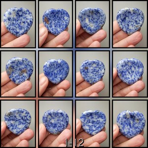 Denim Sodalite Heart Worry Stone (You pick) (1-9/16&quot;)
