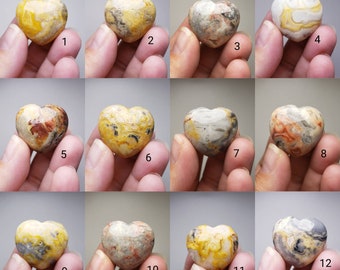 Crazy Lace Agate Heart (You pick) (1-1/8")