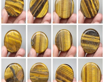 Golden Tiger's Eye Worry Stone (You pick) (Most with natural rough)