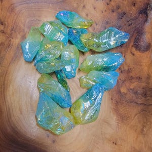 Rough Blue & Yellow Jelly Aura Quartz Piece