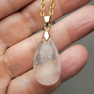 Faceted Clear Quartz Teardrop
