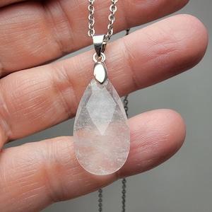 Faceted Clear Quartz Teardrop