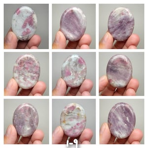 Pink Tourmaline in Lepidolite/Quartz Worry Stone (You pick) (1-3/4&quot;)