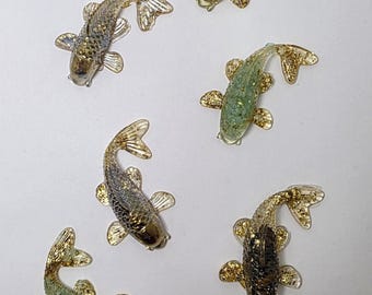Crystal & Resin Koi Fish (Roughly 2-1/2" long)