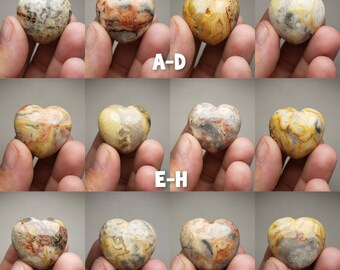 Crazy Lace Agate Heart (You pick) (1-1/8")