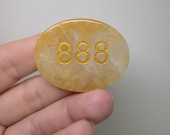 Peach Aventurine Angel Number 888 (Roughly 1-3/4")
