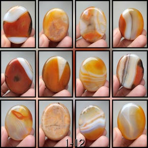 Heat-Treated Agate Worry Stone (Most with Natural Rough) (You pick) (1-13/16&quot;)