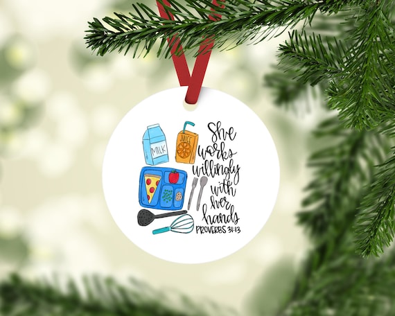 lunch lady christmas ornament