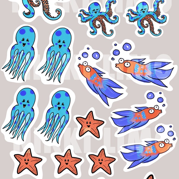 Sea Stickers- INSTANT DOWNLOAD