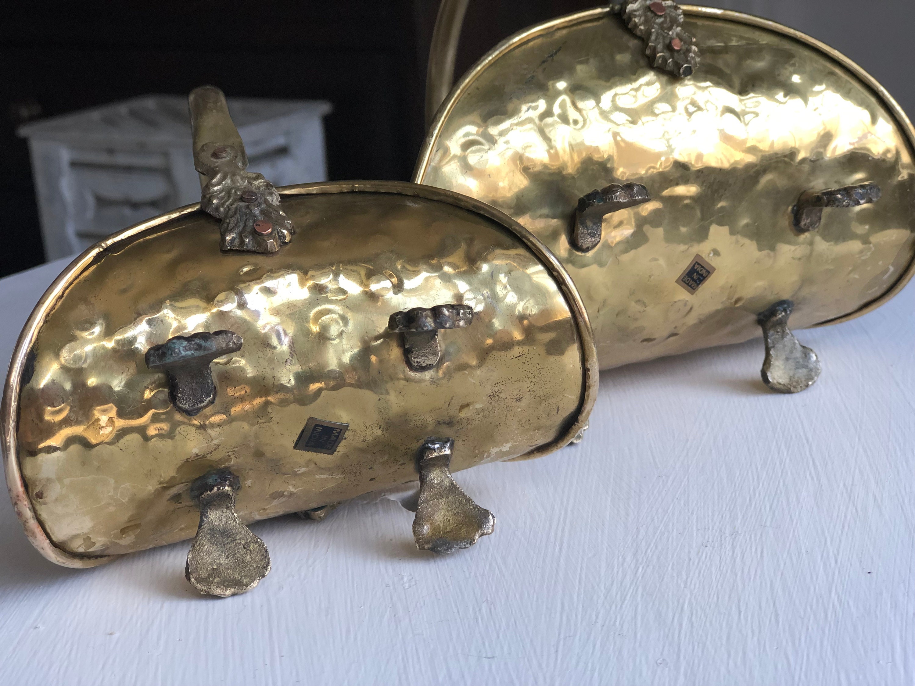 Par de soportes de registro de chimenea de latón en miniatura | Etsy