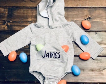 Personalised baby sleepsuit romper suit grow My 1st Easter Bunny juggling gift