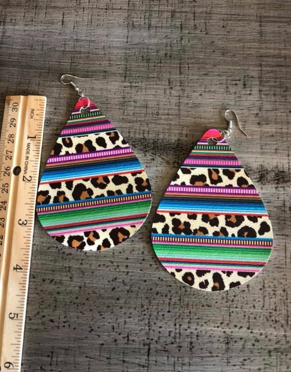 Se Leopard Print Faux Leather Earrings - Leopard Faux Leather Earrings Se Leopard Print Faux Leather Earrings - Leopard Faux Leather Earrings
