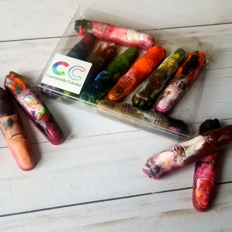 Zombie Finger Crayon Set Halloween Themed Crayons for All Etsy