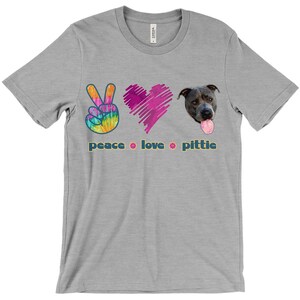 Peace Love Pitbull Womens Shirt | Dog Mom | Family Dog