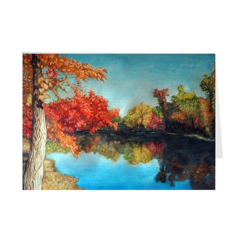 Framable Art Greeting Cards 7 X 5 5 or 10 Pack Fall Lake Landscape Etsy