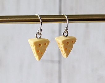 Swiss Cheese Wedge Earrings: Stainless Steel Dangle Earrings Includes Gift Bag