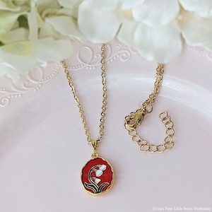 Lily of the Valley Flower Necklace  / Stainless Steel Necklace Chain / Includes Gift Bag