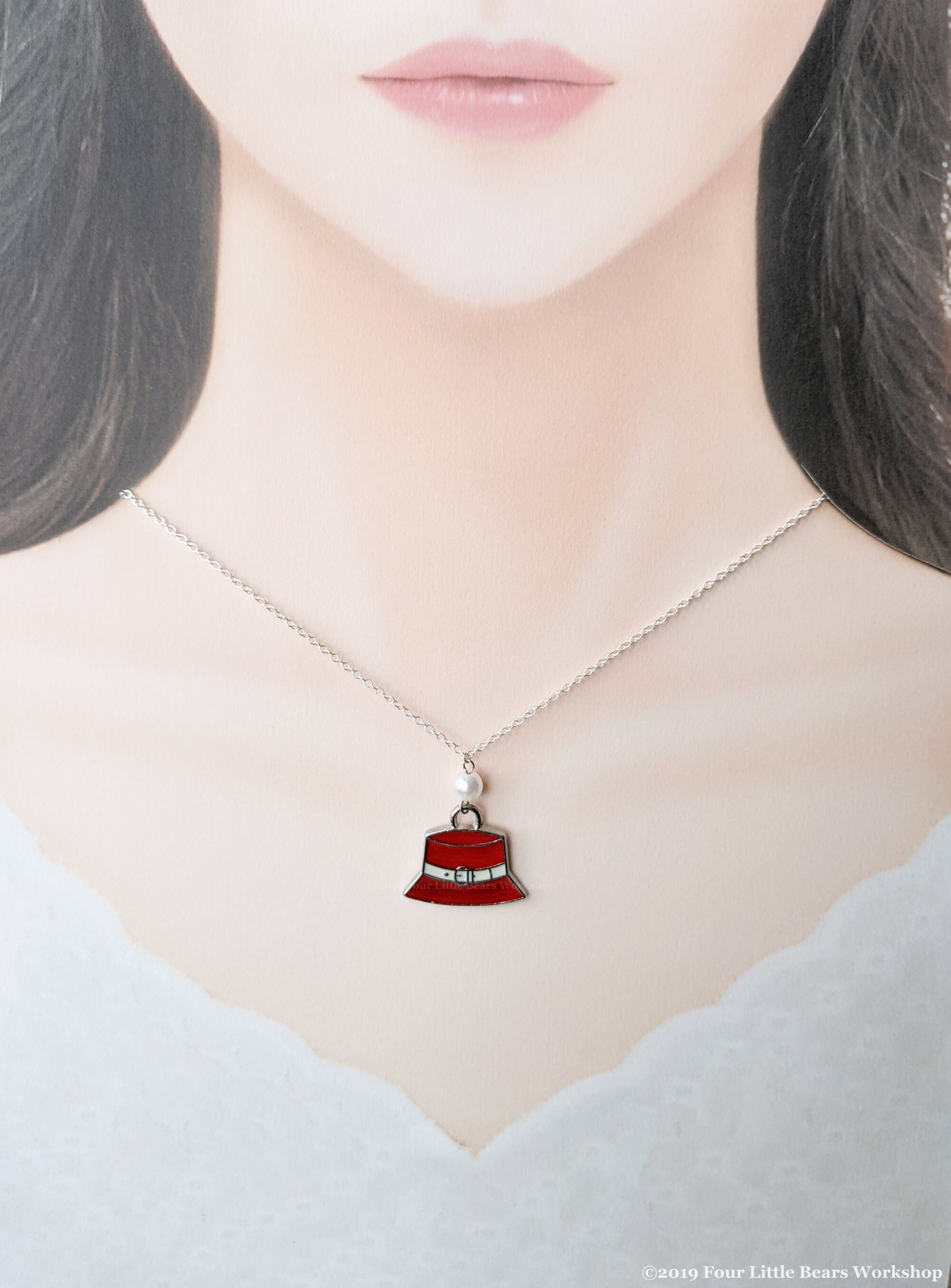 Custom Designed Red Bejeweled Hat & Necklace Set Red Rhinestone Statement Necklace & Earrings Set - Etsy main image 2