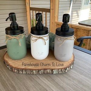 Mason Jar Soap Dispenser: Farmhouse Bathroom Decor with Black Stainless Steel Pump