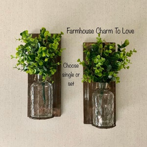 Farmhouse Wall Sconce: Chicken Wire Jar, Rustic Home Decor