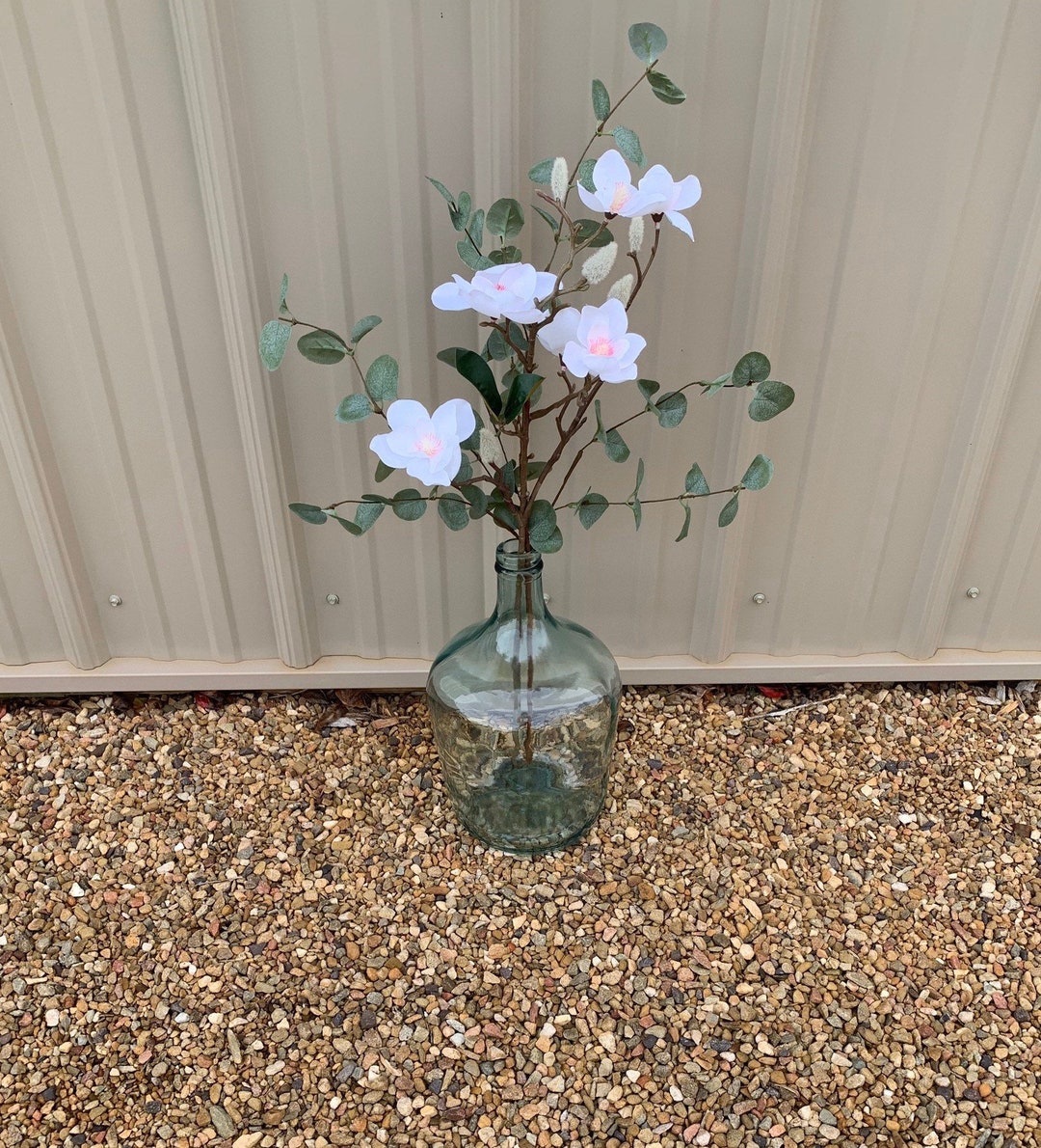 Farmhouse Glass Vase,green Tint Glass Vase,farmhouse Decor,jar With