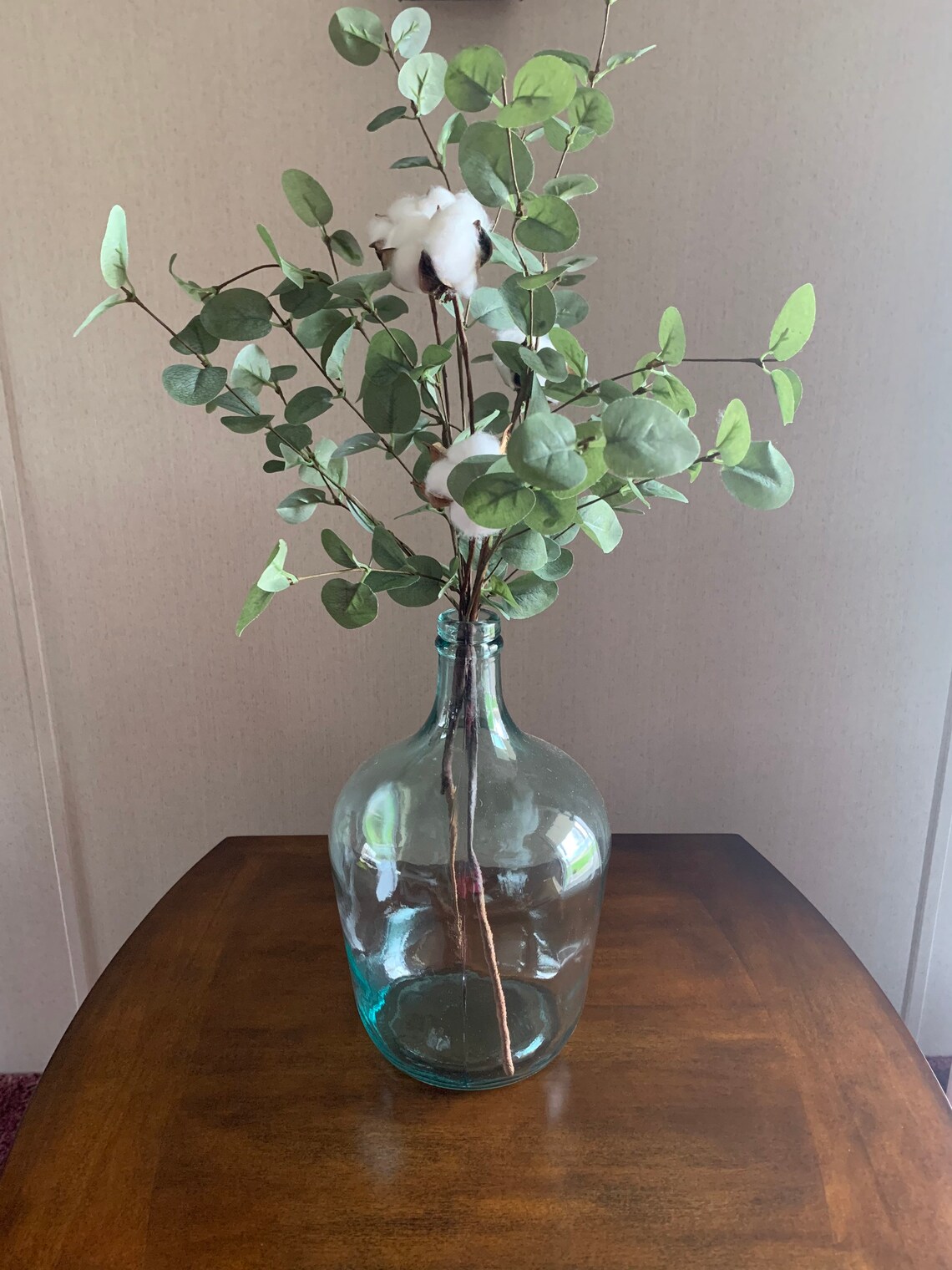 Farmhouse Glass Vasegreen Tint Glass Vasefarmhouse Decorjar Etsy