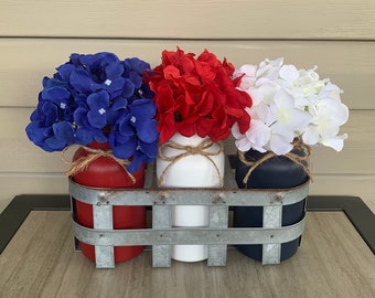 Patriotic Arrangement, Red,White and Blue Hydrangeas