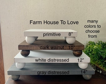 Rustic Wood Riser: Farmhouse Decor Tray