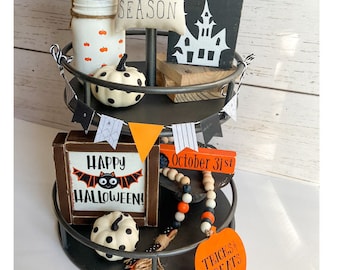 Halloween-Etagen-Dekoration – 8-teiliges gruseliges Landhaus-Set