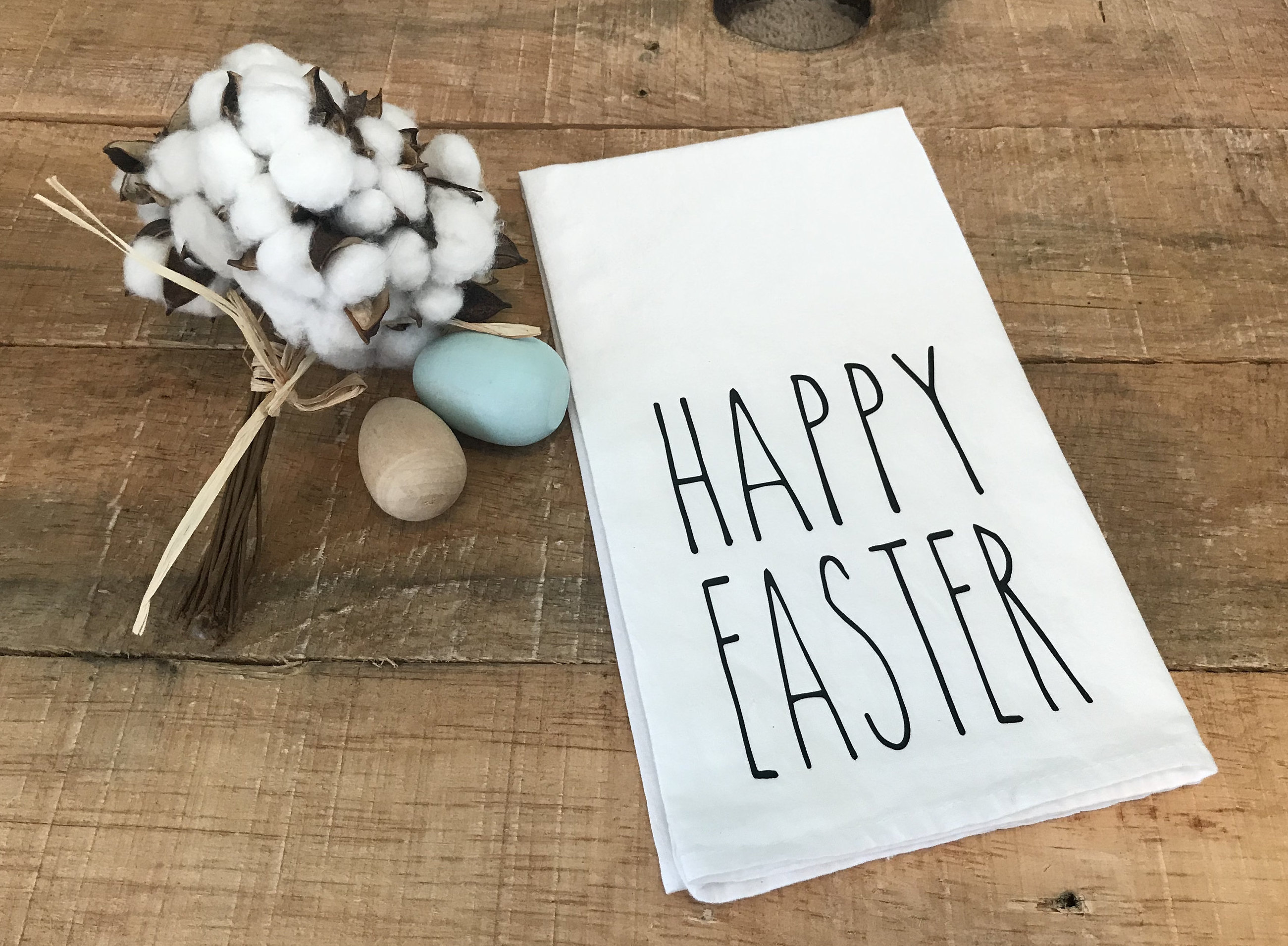 Handmade Happy Easter Kitchen Towels - Religious He Is Risen Hand Towel for Happy Easter Sign, Farmhouse Easter Sign, Farmhouse Easter Decor