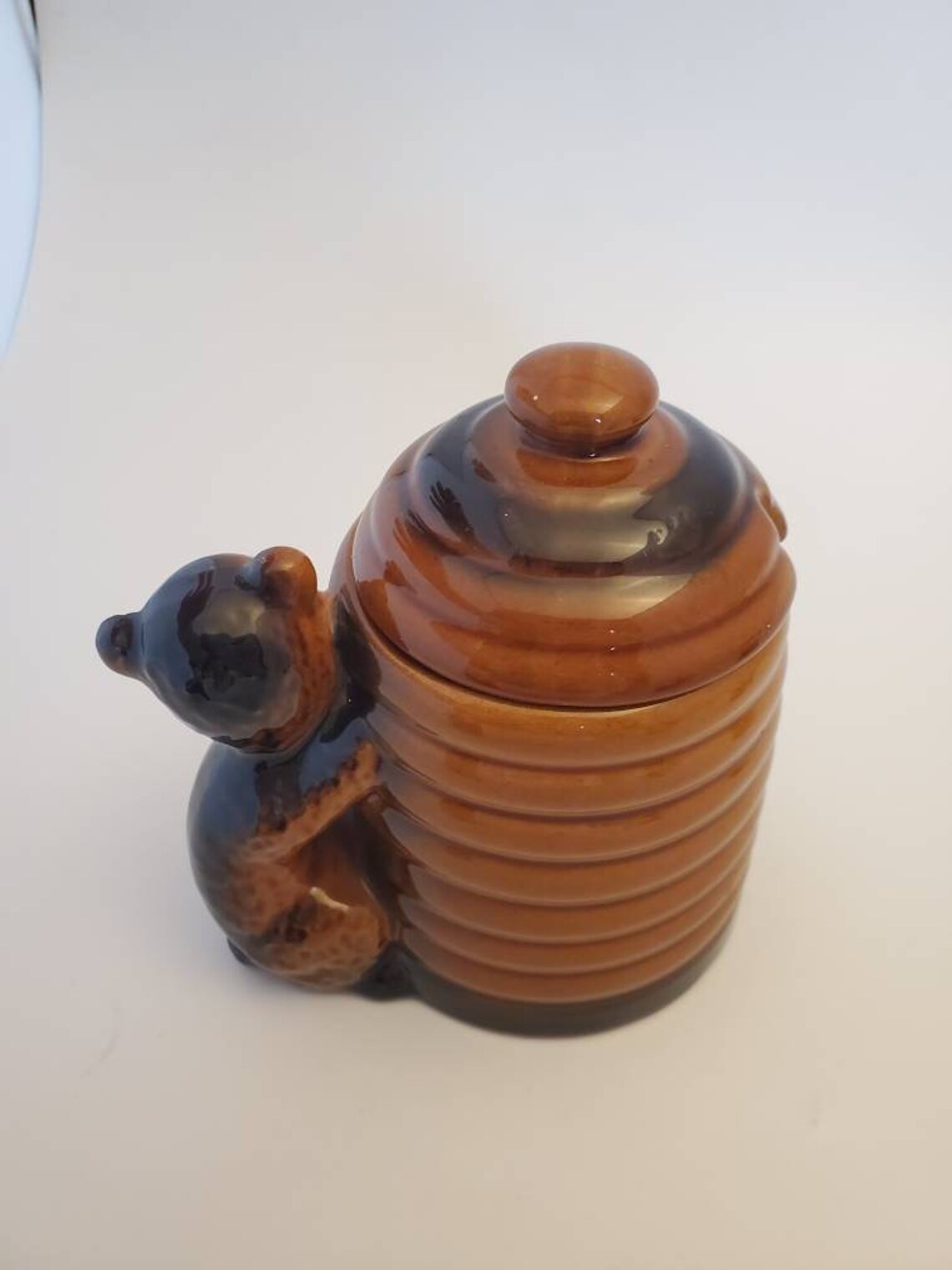 Vintage Honey Jar With Bear and Lid Japan Marked Farmhouse Etsy