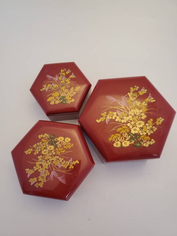 Hong Kong Vintage Asian Nesting Jewelry Boxes Storage & Organization
