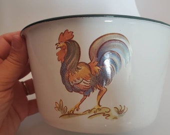 Hand-Painted “Chanticleer” Rooster Bowl Home Decor French Rooster Bowl Rooster Bowl