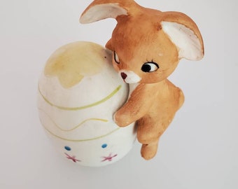 Uovo di Pasqua vintage con coniglietto! Adorabile arredamento vintage di Pasqua!