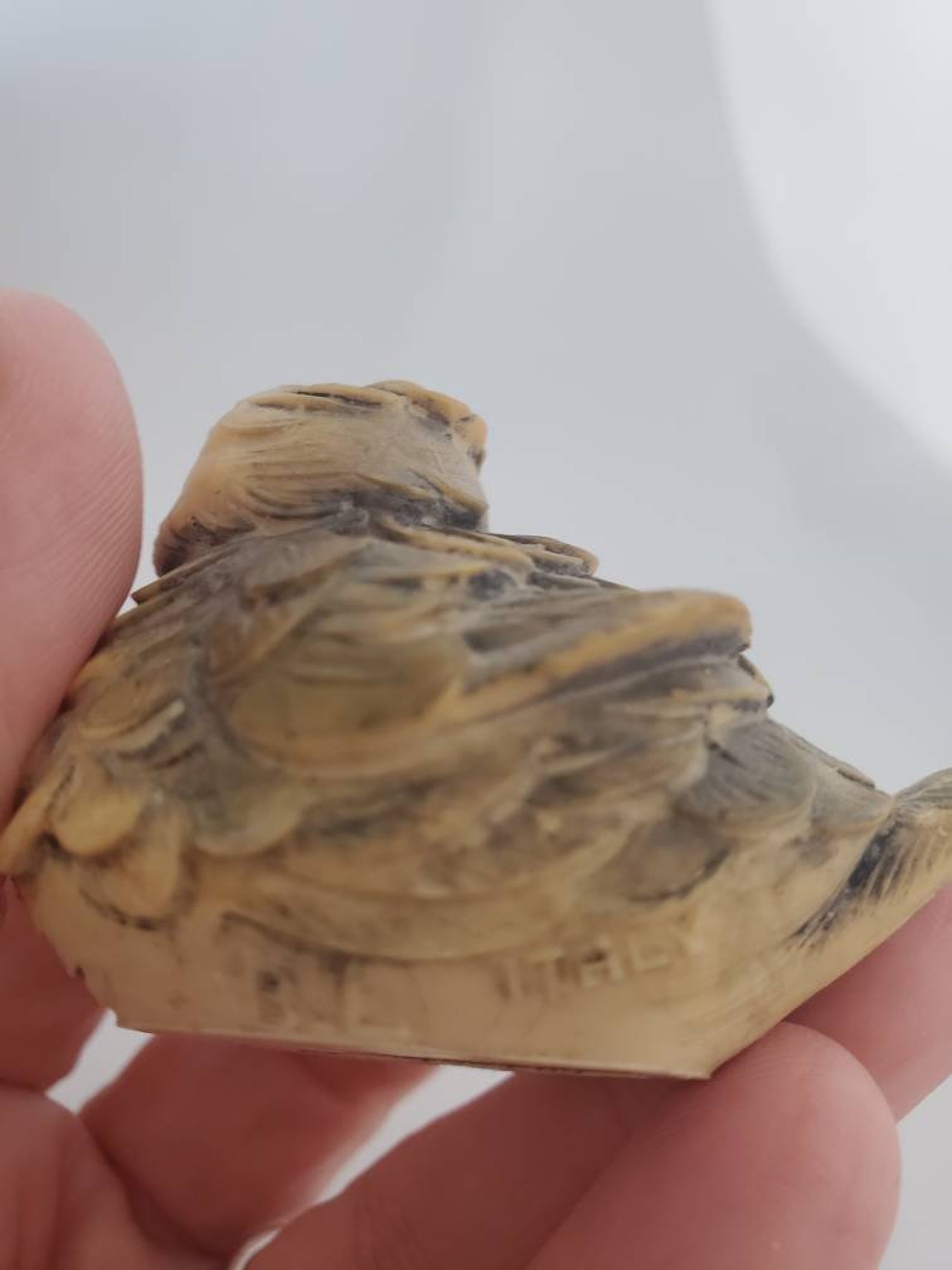 Vintage carved bird figurine makers mark BL Italy adorable Etsy