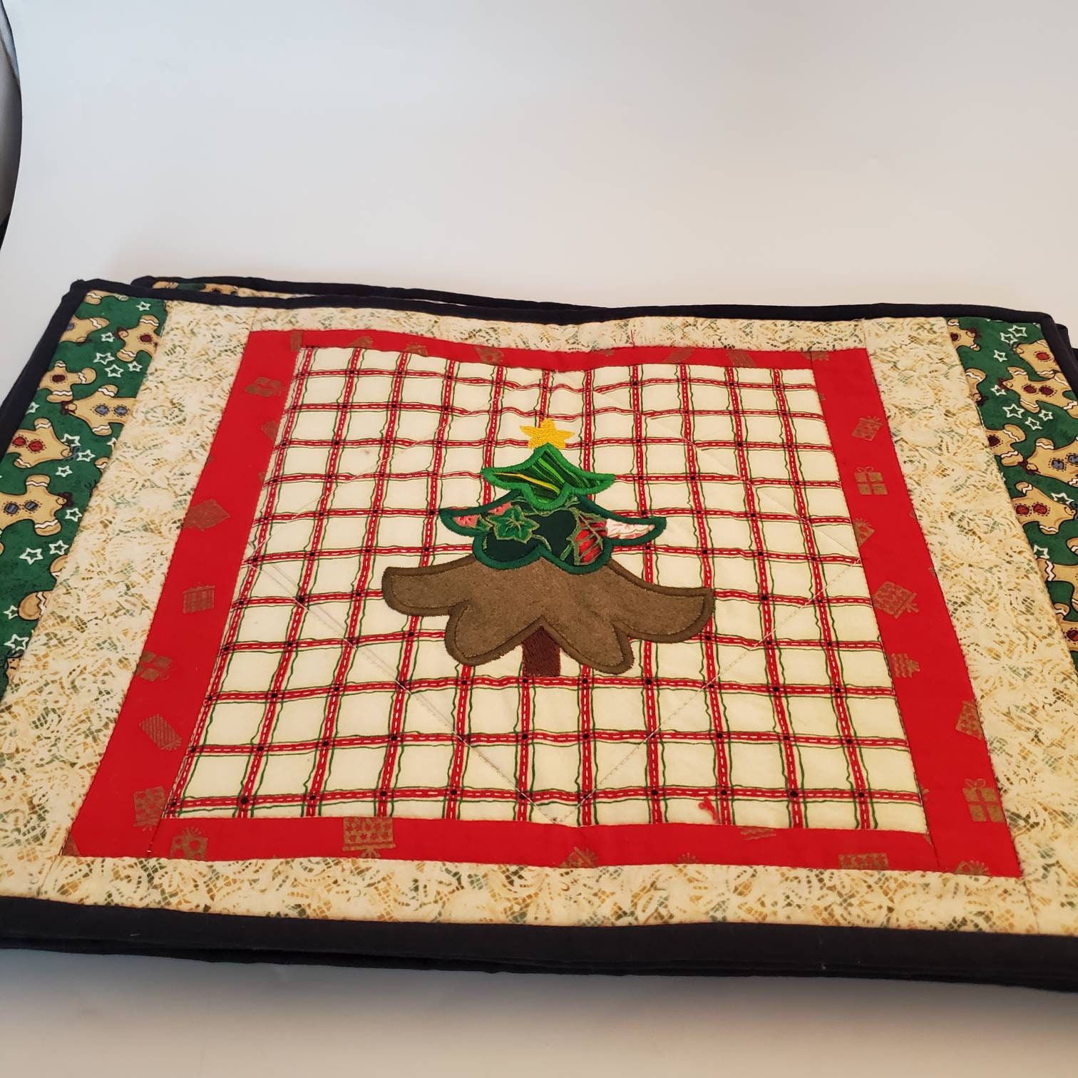 Vintage Christmas Placemats Reversible Handmade Plaid With Etsy