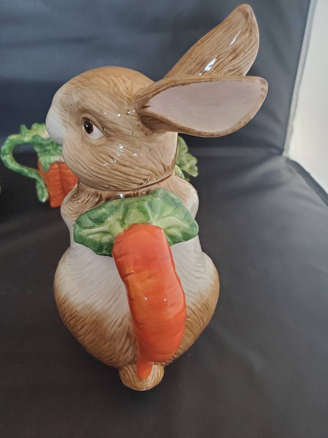 Vintage Rabbit teapot with cream and sugar set cabbage and Etsy