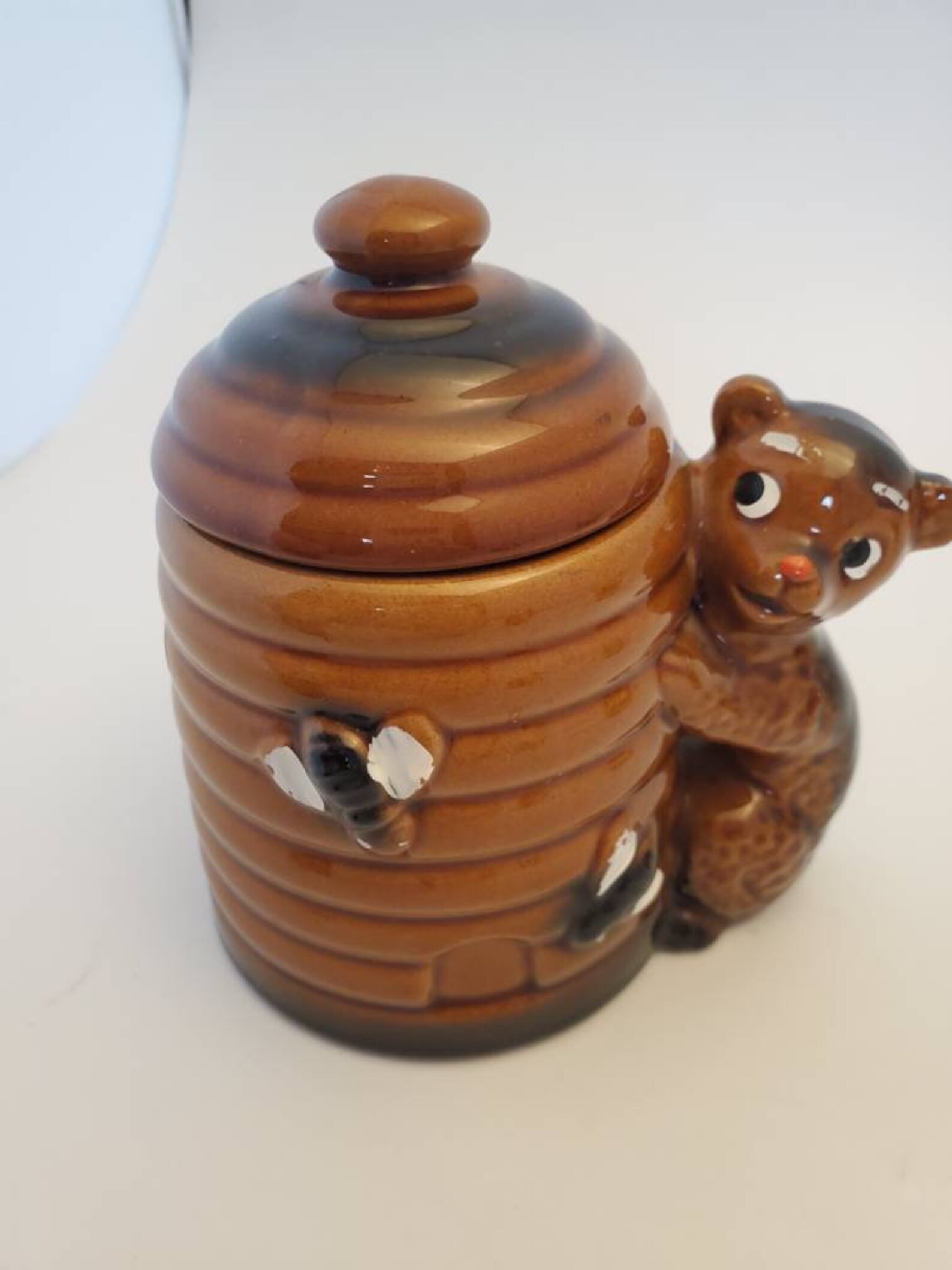 Vintage Honey Jar With Bear and Lid Japan Marked Farmhouse Etsy