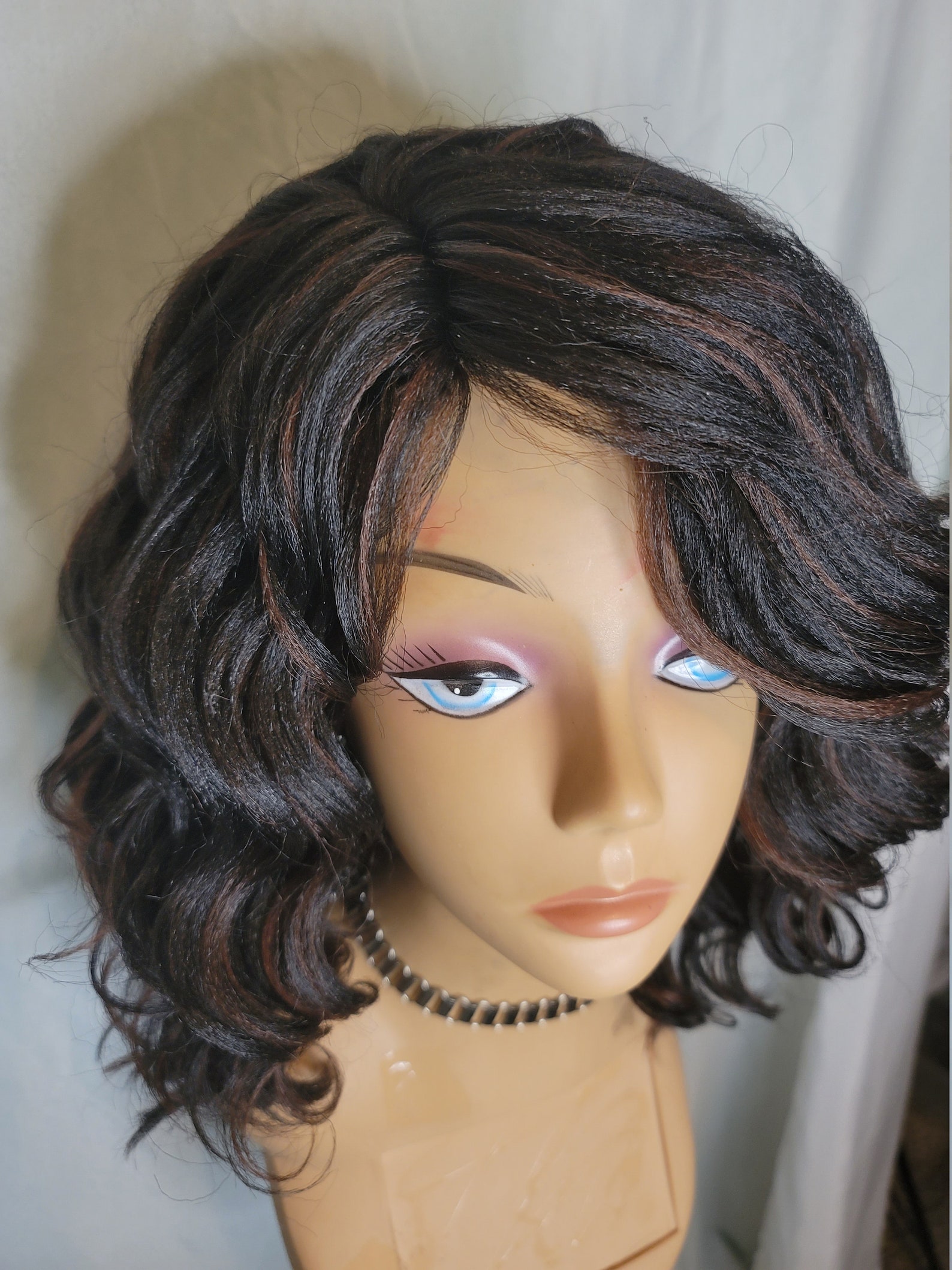 NEW Handmade Ocean Wave Crochet Wig w/Lace Part Color 1b/33 Etsy